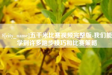 襄阳五千米比赛视频完整版-我们能学到许多跑步技巧和比赛策略