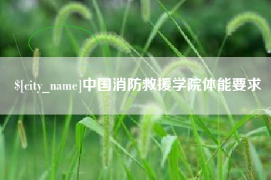襄阳中国消防救援学院体能要求