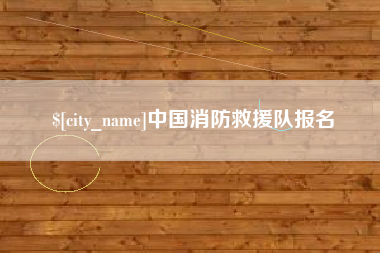 襄阳中国消防救援队报名