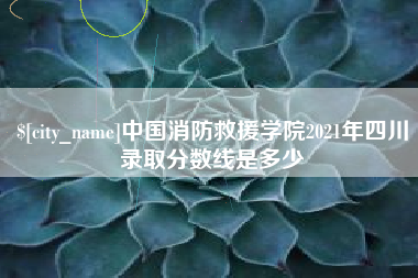 襄阳中国消防救援学院2021年四川录取分数线是多少
