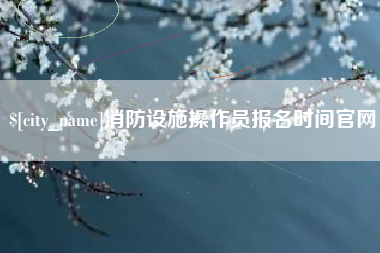 襄阳消防设施操作员报名时间官网