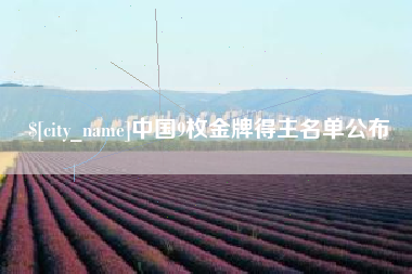 襄阳中国9枚金牌得主名单公布