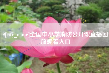 襄阳全国中小学消防公开课直播回放观看入口