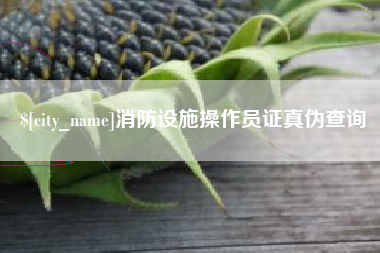 襄阳消防设施操作员证真伪查询