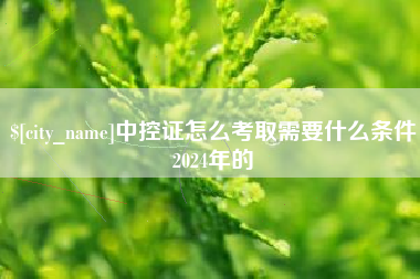 襄阳中控证怎么考取需要什么条件2024年的