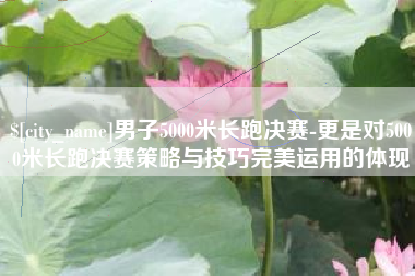 襄阳男子5000米长跑决赛-更是对5000米长跑决赛策略与技巧完美运用的体现
