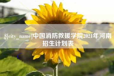 襄阳中国消防救援学院2021年河南招生计划表