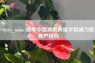 襄阳报考中国消防救援学院视力检查严格吗