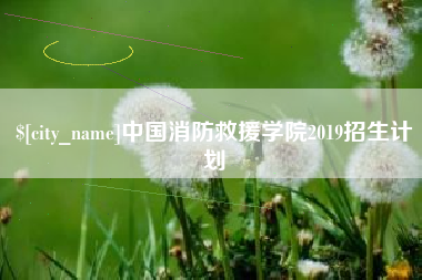 襄阳中国消防救援学院2019招生计划