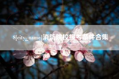 襄阳消防院校报考条件合集
