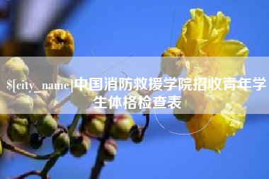 襄阳中国消防救援学院招收青年学生体格检查表